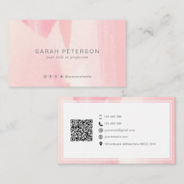 Carte De Visite Unique aquarelle QR code médias sociaux personnels