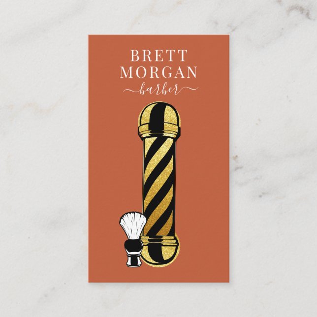 Carte De Visite Unique Barber Pole Barber Business (Devant)