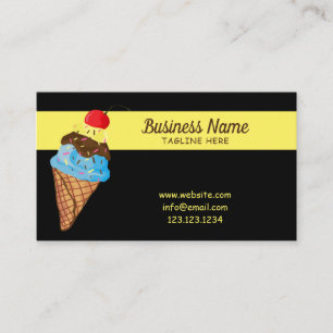 Carte De Visite Unique Black Sprinkles Cerise Ice Cone