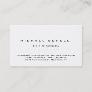 Carte de visite unique blanc tendance et sophistiq