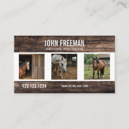 Carte De Visite Unique Cheval Brown en bois Photo Equestrian