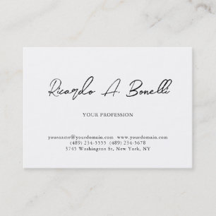 Carte De Visite Unique Classique Simple Blanc Professionnel