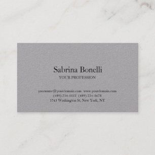 Carte De Visite Unique Élégant Plat Simple Blanc Premium Gris