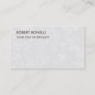 Carte De Visite Unique en gris clair et en damas floral