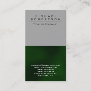 Carte de visite unique gris vert vertical clair