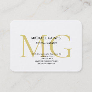 Carte De Visite Unique minimaliste couleur or clair Monogramme bla