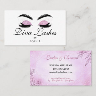 Carte De Visite Unique Moderne Rose Purplish Lashes Et Brows