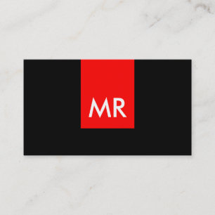 Carte De Visite Unique monogramme exclusif noir rouge blanc spécia