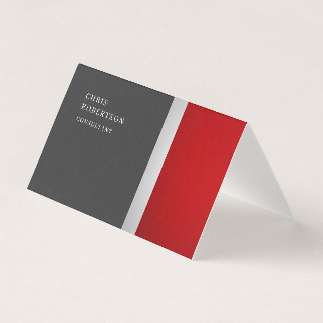 Carte De Visite Unique spécial couleur rouge gris tendance (Devant)