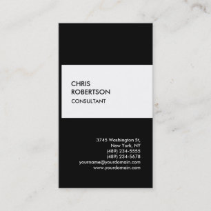Carte de visite unique vertical noir noir tendance