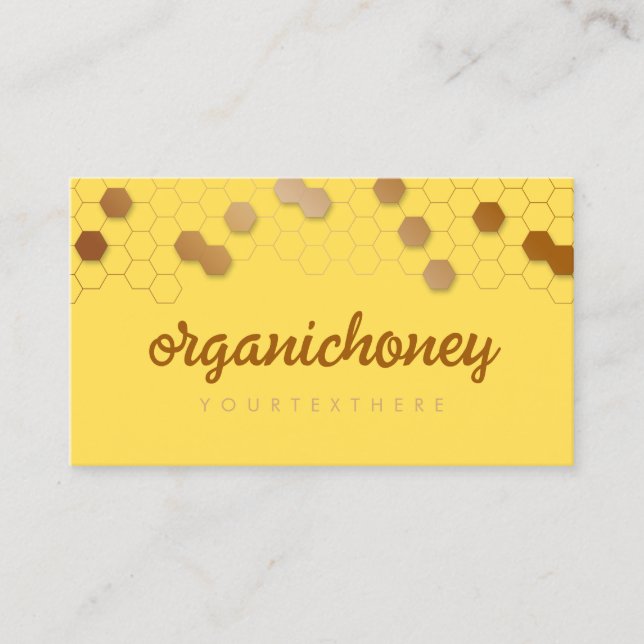 Carte De Visite Unique Yellow Honeycomb Ferme Apiary Design biolog (Devant)