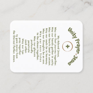 Carte De Visite Unity Prayer of Jesus Prayer Card for 3.5" x 2.5" 