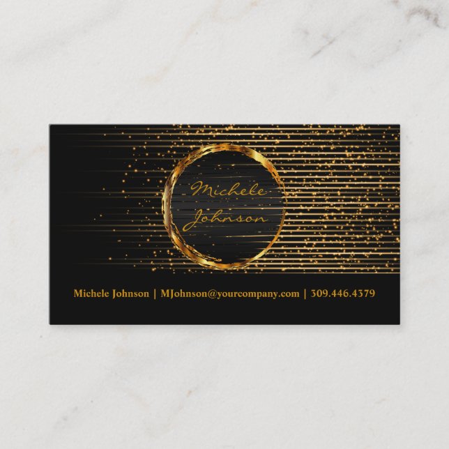 Carte De Visite Univers abstrait de lumière d'étoile d'or de tir (Devant)