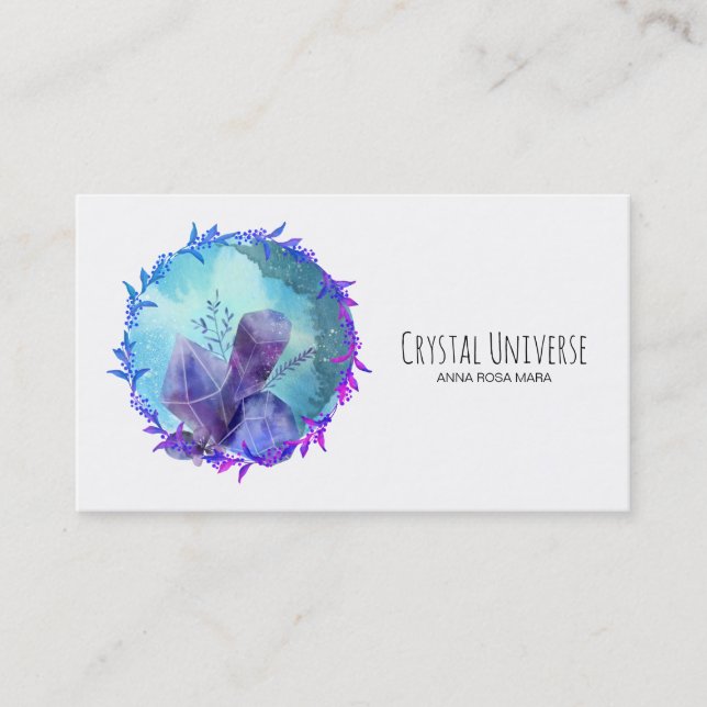 Carte De Visite Univers en cristal de pierre gemme de guirlande (Devant)