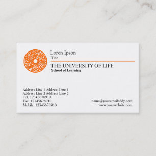 Carte De Visite Université de la vie - règle orange