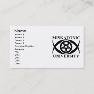 CARTE DE VISITE UNIVERSITÉ DE MISKATONIC