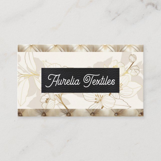 Carte De Visite Upholstery Tufted à motif diamant | Floral (Devant)