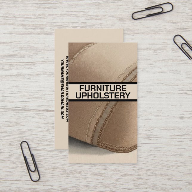 Carte De Visite Upholstery Upholstery Pushion Ruppé (Devant/Arrière en situation)
