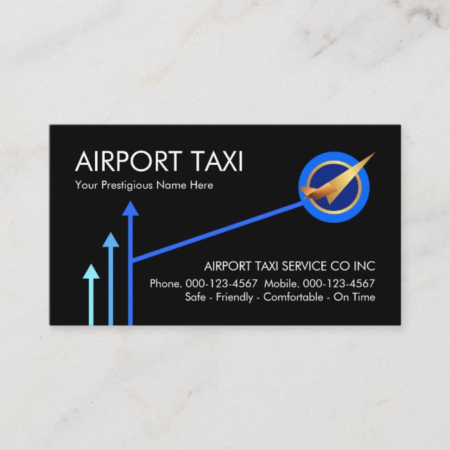 Carte De Visite Upwards Sky Arrows Airport Plane Runway (Devant)
