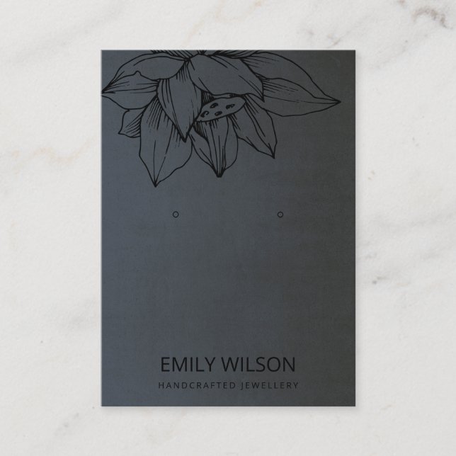 CARTE DE VISITE URBAN NOIR SUR LE LOTUS NOIR SIMPLE EARRING AFFICH (Devant)