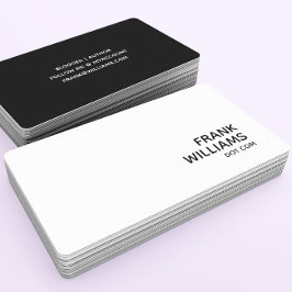 Carte De Visite URL du site personnel noir et blanc