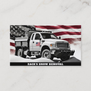 Carte De Visite *~* USA Drapeau Enlèvement de neige Camion AP74 Pa