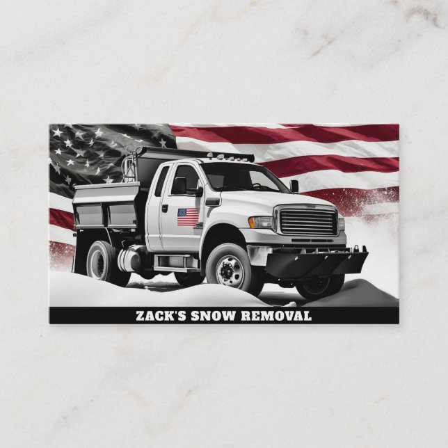 Carte De Visite *~* USA Drapeau Enlèvement de neige Camion AP74 Pa (Devant)