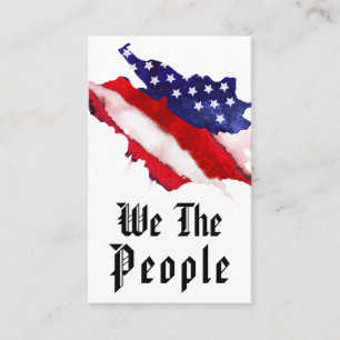 Carte De Visite *~* USA We The People Aquarelle Drapeau américain