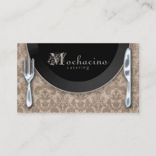Carte De Visite Ustensiles de cuisine Cutlery Plate Beige