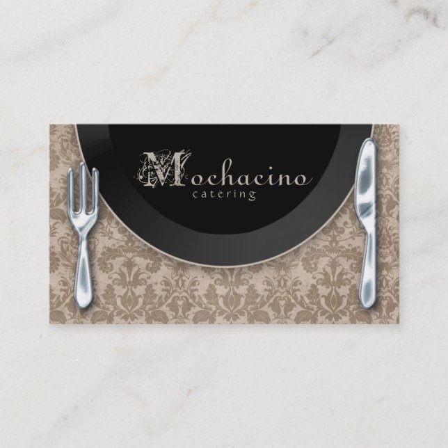 Carte De Visite Ustensiles de cuisine Cutlery Plate Beige (Devant)