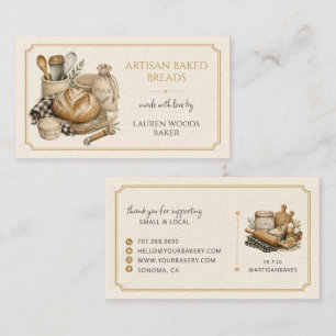 Carte De Visite Ustensiles pour boulanger artisanal de pain