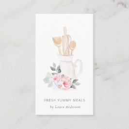Carte De Visite Ustensiles Roses Rouges Vides Catalogue Whisk