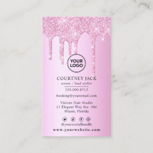 Carte De Visite Utiliser votre propre logo Parties scintillant mét