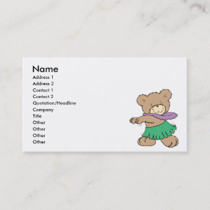 Carte De Visite vacances hawaïennes hula conception de nounours mi