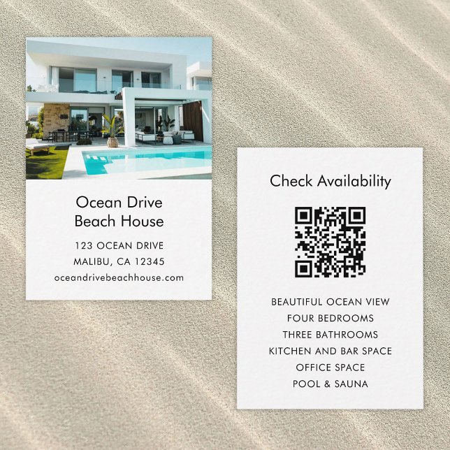 Carte De Visite Vacation Rental Property Beach Promo Small Card (Créateur téléchargé)