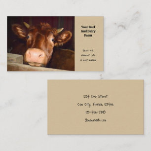 Carte De Visite Vache Boeuf Et Laitier Rustique Campagne Agritouri