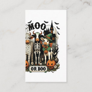Carte De Visite Vache de Halloween Moo ou Boo