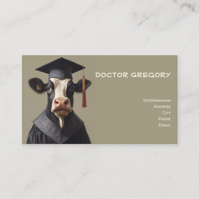 Carte De Visite Vache diplômée (Devant)