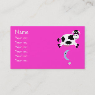 Carte De Visite Vache mignonne sautée au-dessus de la coutume de