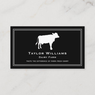 Carte De Visite Vaches blanches noires Vache éleveur laitier ferme