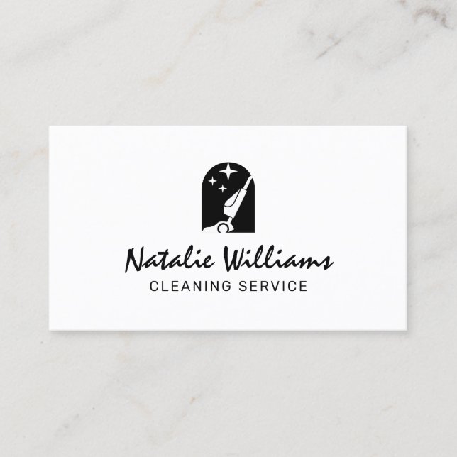 Carte De Visite Vacuum cleaner logo cleaning Business Card (Devant)