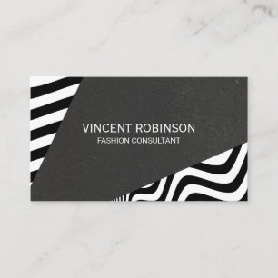 Carte De Visite Vague à bandes   Art moderne élégant