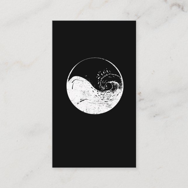 Carte De Visite Vague surfante de plage de cadeau de Taoism de (Devant)