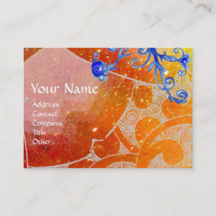 Carte De Visite VAGUES 2, jaune vif brun violet bleu violet