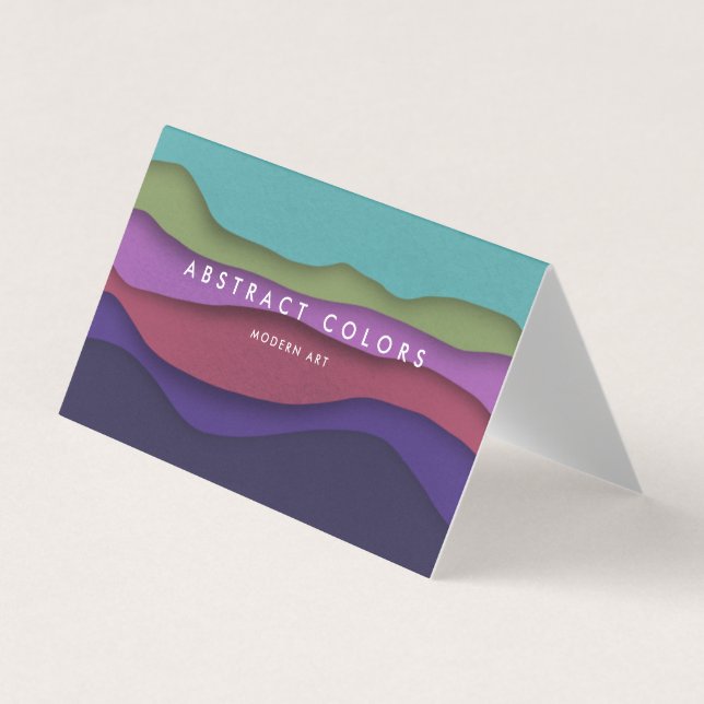 Carte De Visite Vagues Abstraites modernes de couleur (Devant)