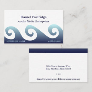 Carte De Visite Vagues bleues de gradient