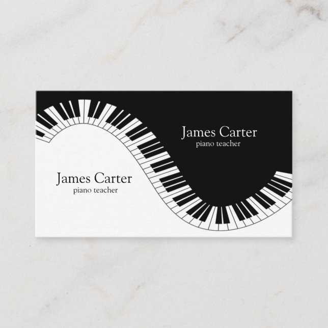 Carte De Visite Vagues de clavier pour piano (Devant)