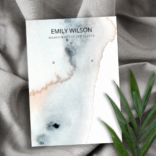 CARTE DE VISITE VAGUES DE COULEUR D'EAU AQUA BLUE GOLD