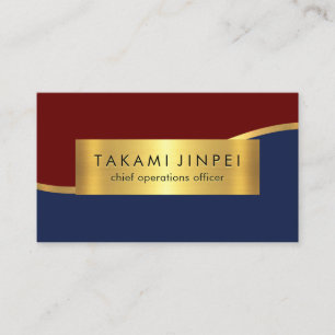 Carte De Visite Vagues de Luxe en Or Couches Patron PDG