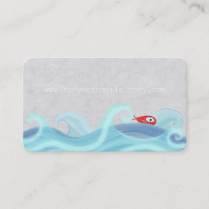 Carte De Visite Vagues de surf de poisson rouge